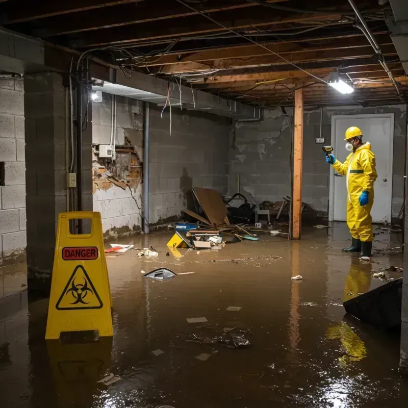 Flooded Basement Electrical Hazard in Harrison, ME Property